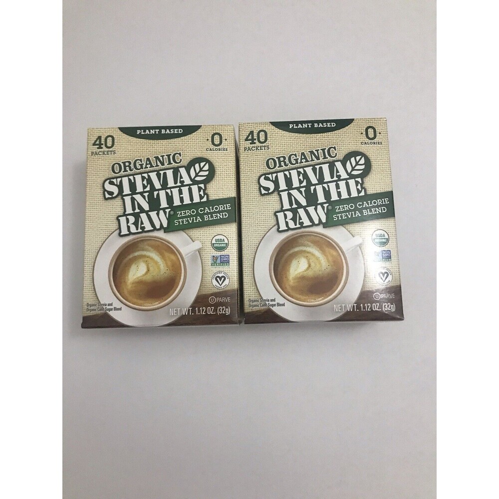 Stevia In The Raw Organic Stevia Sweetener 2 Boxes Of 40  Packages =80Ct